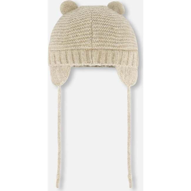 Knit Hat With Ears, Beige - Hats - 3