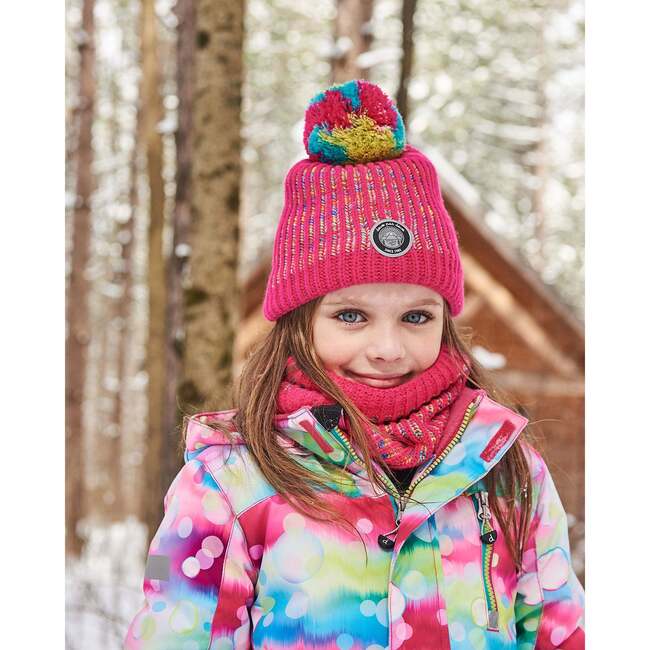 Knit Hat, Pink And Multicolor - Hats - 2