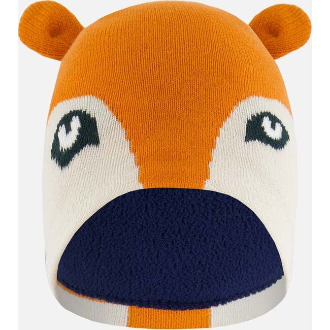 Knit Hat, Orange Fox Face