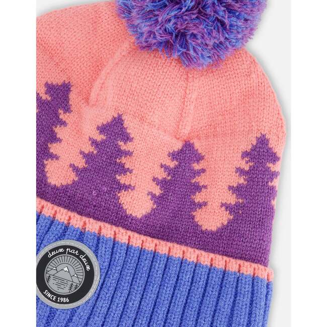 Knit Hat, Mauve Pine And Blue - Hats - 4