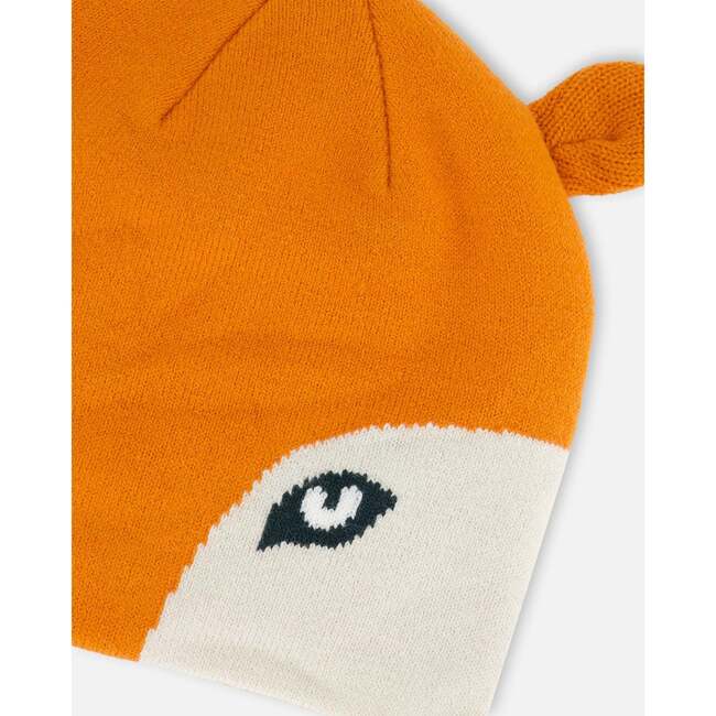 Knit Hat, Orange Fox Face - Hats - 3