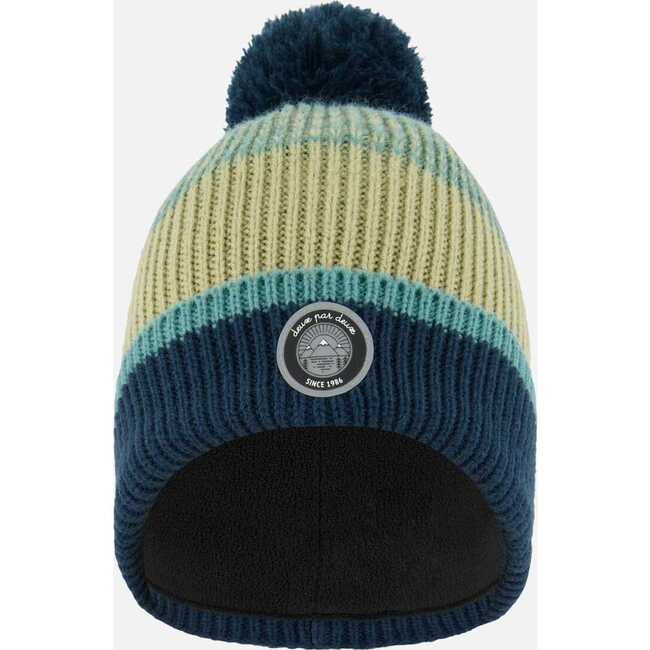 Knit Hat, Blue, Green And Gray