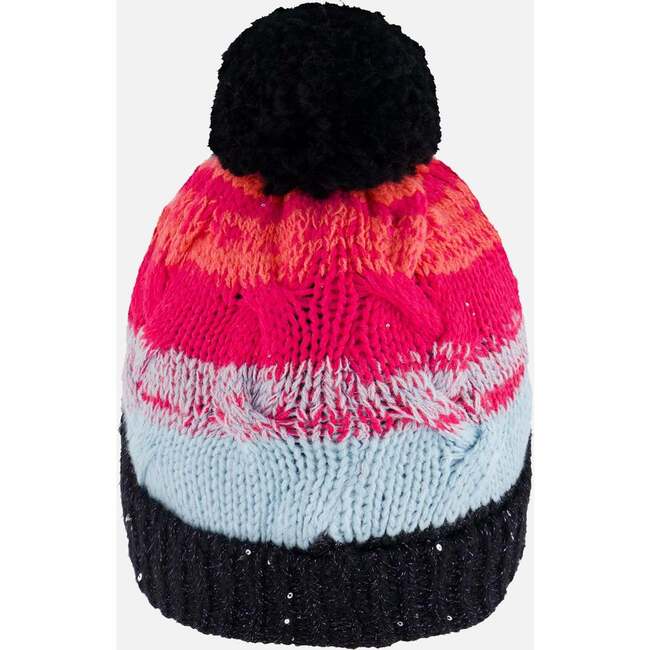 Knit Hat, Gradient Blue,Coral And Fuschia - Hats - 4