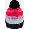 Knit Hat, Gradient Blue,Coral And Fuschia - Hats - 4