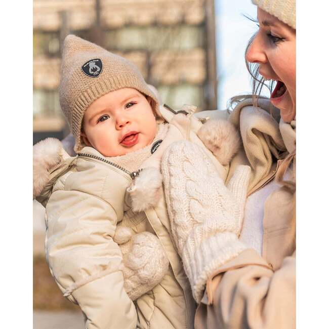 Baby Sherpa Blanket, Beige - Hats - 2