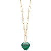 Women's Amazonian Gemstone Heart Chain Necklace - Necklaces - 1 - thumbnail