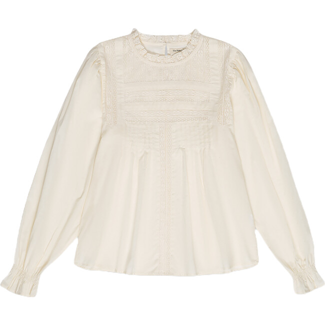 Women's Venus Lace Front Puff Sleeve Blouse, Vanilla Cream