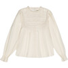 Women's Venus Lace Front Puff Sleeve Blouse, Vanilla Cream - Blouses - 1 - thumbnail