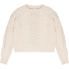 Women's Tibet Ribbed Round Neck Knit Jumper, Vanilla Cream - Sweaters - 1 - thumbnail