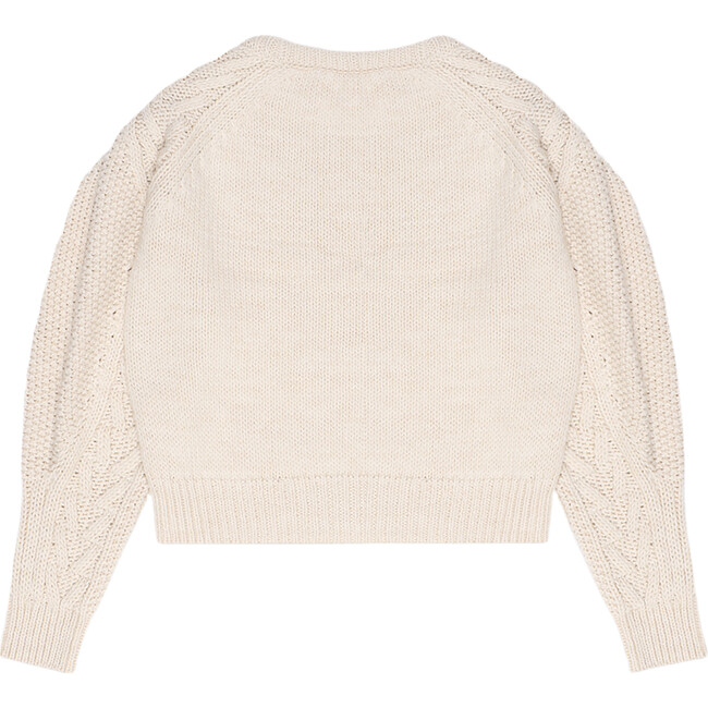 Women's Tibet Ribbed Round Neck Knit Jumper, Vanilla Cream - Sweaters - 2