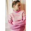 Women's Tirol Round Neck Drop Sleeve Jumper, Blush Pink - Sweaters - 6