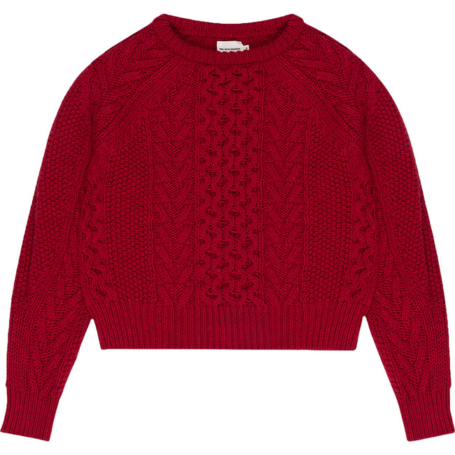 Women's Tibet Ribbed Round Neck Knit Jumper, Ruby Dusk