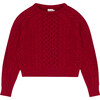 Women's Tibet Ribbed Round Neck Knit Jumper, Ruby Dusk - Sweaters - 1 - thumbnail