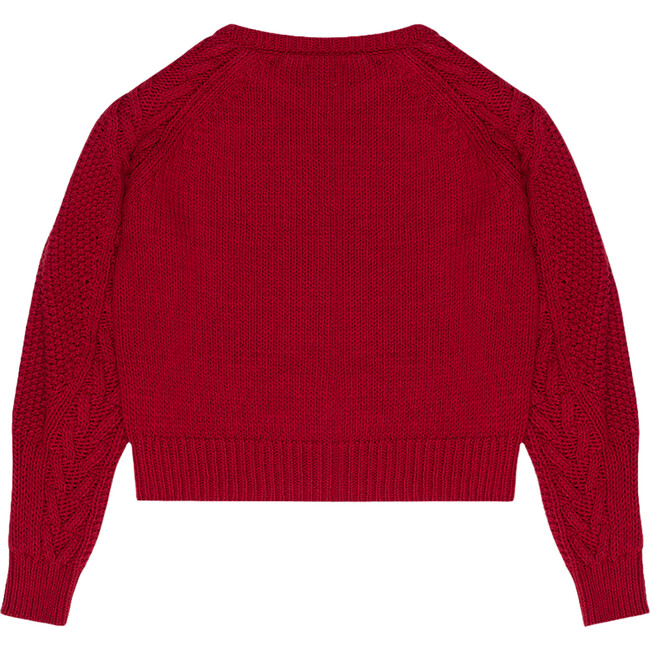 Women's Tibet Ribbed Round Neck Knit Jumper, Ruby Dusk - Sweaters - 2