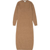 Women's River Round Neck Drop Sleeve Dress, Suede Camel - Sweaters - 1 - thumbnail