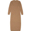 Women's River Round Neck Drop Sleeve Dress, Suede Camel - Sweaters - 2