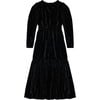 Women's Rigel V-Neck Velour Dress, Black - Dresses - 2