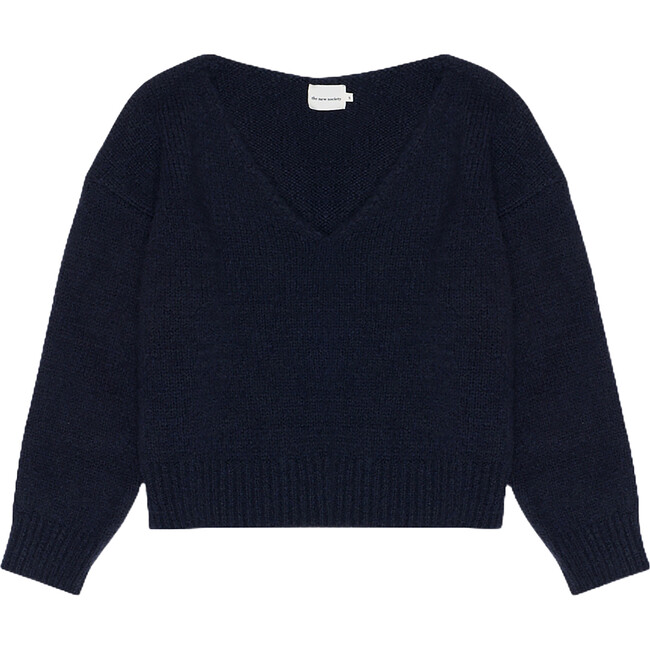 Women's Regina V-Neck Dropped Sleeve Jumper, Midnight Navy