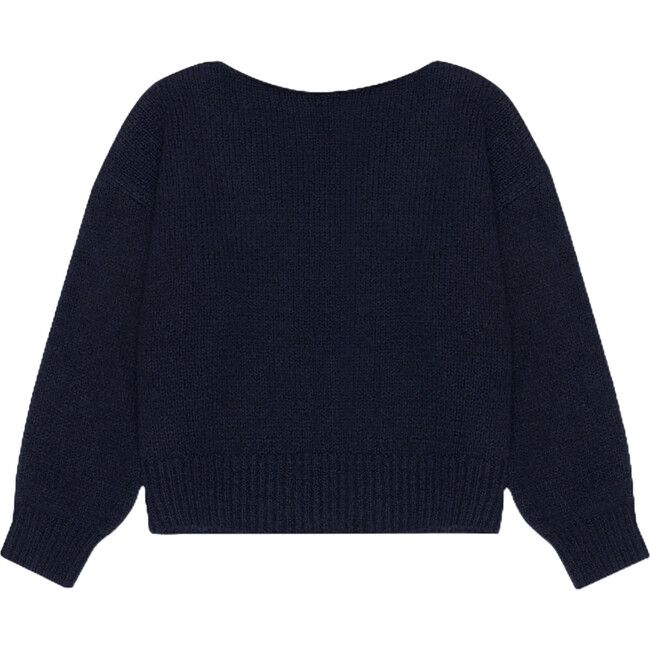 Women's Regina V-Neck Dropped Sleeve Jumper, Midnight Navy - Sweaters - 2