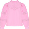 Women's Paris Lace Chest Blouse, Blush Pink - Blouses - 1 - thumbnail