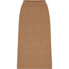 Women's Ottawa Elastic Waistband Skirt, Suede Camel - Sweaters - 1 - thumbnail