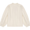 Women's Nuuk Ruffle Neck Blouse, Vanilla Cream - Blouses - 2