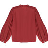 Women's Nuuk Ruffle Neck Blouse, Ruby Dusk - Blouses - 2