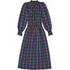 Women's Mars Ruffle Billowy Sleeve Dress, Ruby Dusk Tartan - Dresses - 1 - thumbnail