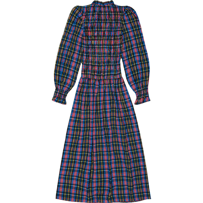 Women's Mars Ruffle Billowy Sleeve Dress, Ruby Dusk Tartan - Dresses - 2