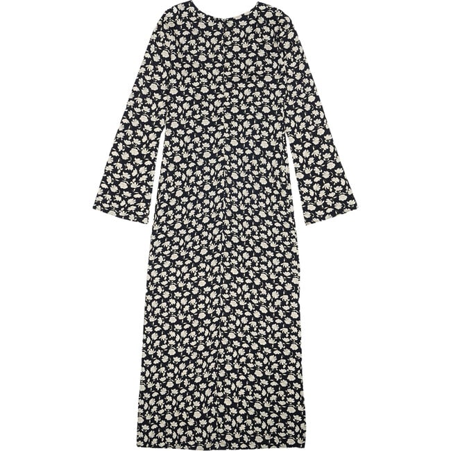 Women's Kyoto Long Sleeve Dress, Noir Bloom - Dresses - 2