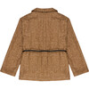 Women's Jupiter Double Breast Blazer, Suede Camel Herringbone - Blazers & Sport Coats - 2