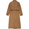 Women's Jupiter Long Oversized Coat, Suede Camel Herringbone - Coats - 2