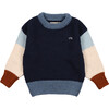 Zernatt Round Neck Drop Sleeve Jumper, Midnight Navy - Sweaters - 1 - thumbnail