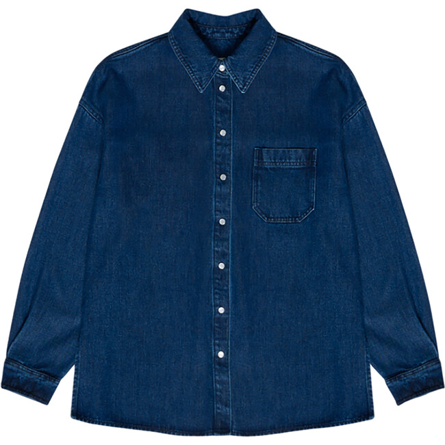 Women's Gothenburg Snap Button Shirt, Midnight Blue Denim