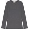 Women's Florence Round Neck Long Sleeve T-Shirt, Mist Melange - T-Shirts - 1 - thumbnail