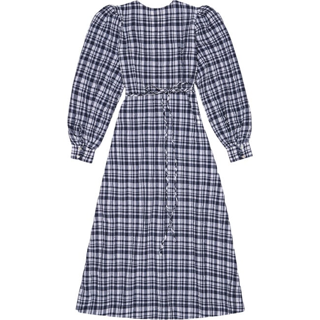 Women's Dublin Raglan Sleeve Dress, Midnight Sky Check - Dresses - 2