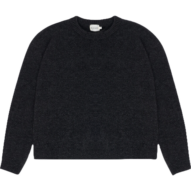 Women's Calgary Ribbed Round Collar Jumper, Deep Graphite