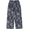 Women's Berlin Oversized Long Pants, Botanical Tapestry Denim - Pants - 1 - thumbnail