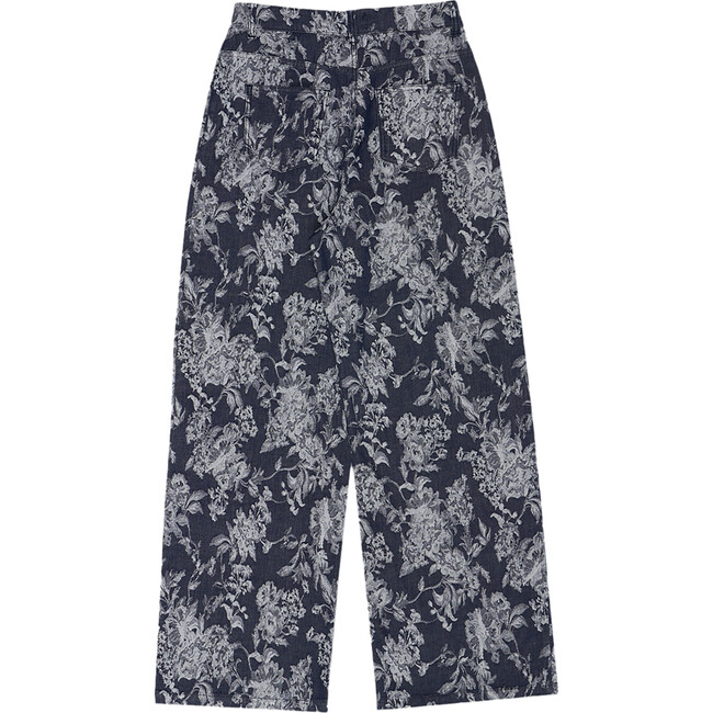 Women's Berlin Oversized Long Pants, Botanical Tapestry Denim - Pants - 2