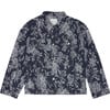 Women's Berlin Jacquard Long Sleeve Jacket, Botanical Tapestry Denim - Jackets - 1 - thumbnail