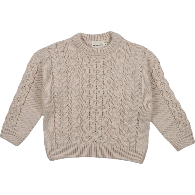 Verbier Knit Ribbed Neck Drop Sleeve Jumper, Vanilla Cream