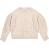 Tibet Ribbed Round Neck Knit Jumper, Vanilla Cream - Sweaters - 1 - thumbnail