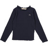 Singapore Round Neck Long Sleeve T-Shirt, Midnight Navy - T-Shirts - 1 - thumbnail