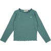 Singapore Round Neck Long Sleeve T-Shirt, Azure Teal - T-Shirts - 1 - thumbnail