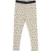 Singapore Ribbed Elastic Waistband Legging, Mini Blossom Vanilla Cream - Leggings - 1 - thumbnail