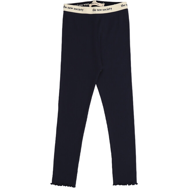 Singapore Ribbed Elastic Waistband Legging, Midnight Navy