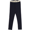 Singapore Ribbed Elastic Waistband Legging, Midnight Navy - Leggings - 1 - thumbnail