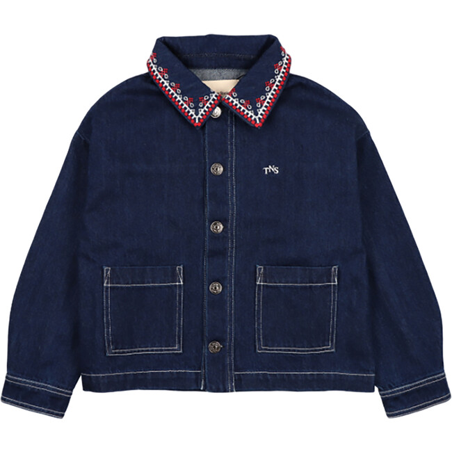 Sena Collar Flap Pocket Overshirt, Midnight Blue Denim