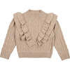 Victoire Drop Sleeve Knit Jumper, Pale Taupe Melange - Sweaters - 1 - thumbnail