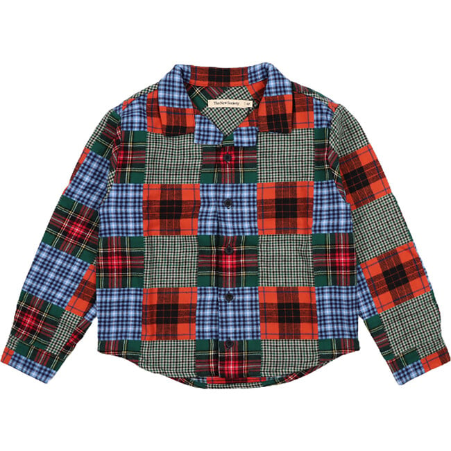 Perth Classic Collar Pocket Shirt, Multicolor Patchwork